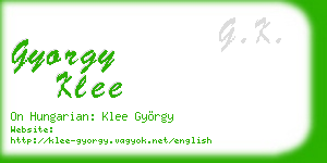 gyorgy klee business card